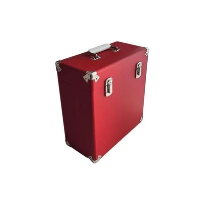 tanyunji001 CD Storage Rack, Portable Wooden Vinyl Record Storage Case Multifunctional Leather Surface CD Albums Box