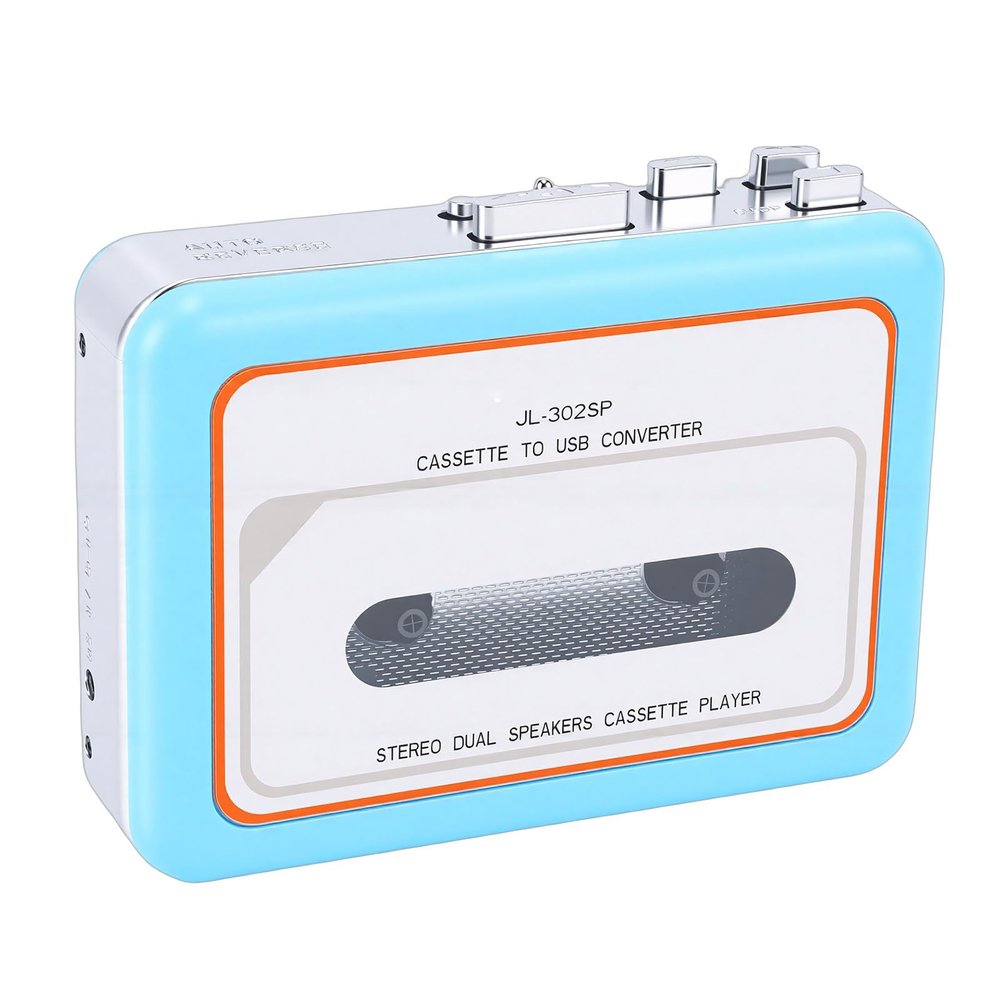Luocute Cassette Tape Player, Portable Cassette to MP3 Converter with Built in Speaker and 3.5mm Headphone Jack, for USB Drive Storage and Audio Recording