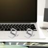 Beavorty Metal Laptop Stand 2pcs Small Portable Laptop Riser Silver Mini Notebook Holder Cooling Riser for Desk Office Use view 3