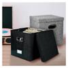 tanyunji001 CD Storage Rack, Square Cotton Linen 12 Inch Fabric Vinyl Record Storage Box for Living Room Bedroom Office(Gray) view 3