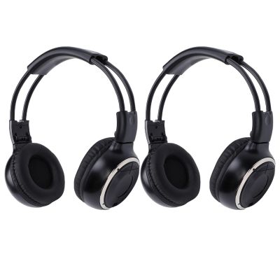 Wisoqu 2 Pack Wireless Car Headphones, Infrared Wireless Headphones with Dual Channel and Soft Ear Pads for Car DVD Rear Entertainment System