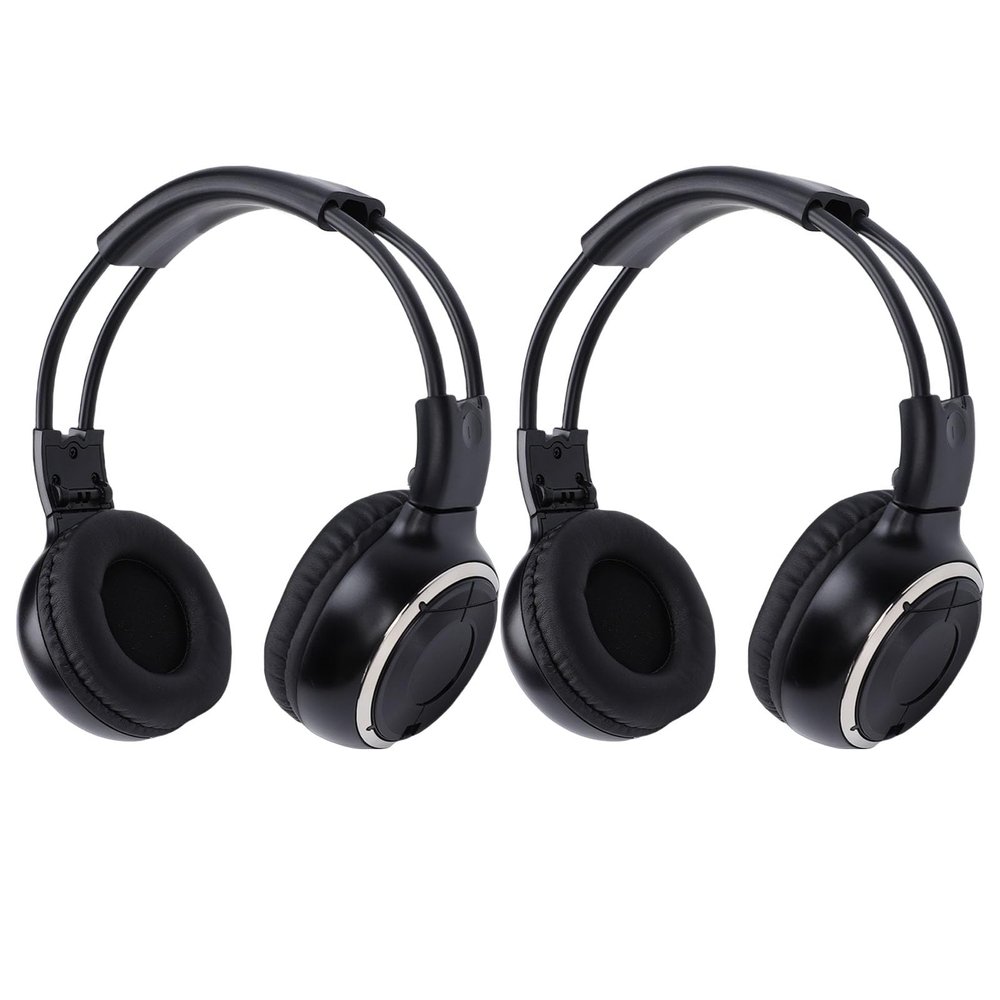 Wisoqu 2 Pack Wireless Car Headphones, Infrared Wireless Headphones with Dual Channel and Soft Ear Pads for Car DVD Rear Entertainment System