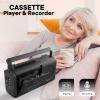 Wisoqu Portable Cassette Player, AM FM Radio Stereo Recorder with USB Playback and Built in Microphone, for Music Lovers and Nostalgic Enthusiasts (US Plug) view 4