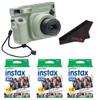 Fujifilm INSTAX Wide 400 Instant Camera - Sage Green with Pixibytes Microfiber Cleaning Cloth (Camera + 3 Wide Twin Packs) view 1