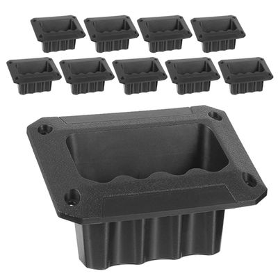 FELTECHELECTR 10pcs Recessed Speaker Cabinet Handles Replacement Audio Speaker Side Handles for Pa Parts Black Hardware Accessories for Stage Equipment