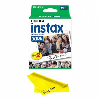 Fujifilm Instax Wide Instant Films Twin Pack for Instax Wide 210 200 100 300 - BuzzPhoto Value Pack (20 Sheets)