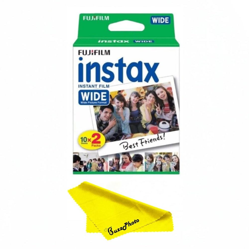 Fujifilm Instax Wide Instant Films Twin Pack for Instax Wide 210 200 100 300 - BuzzPhoto Value Pack (20 Sheets)