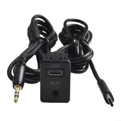 Extended 145cm Cable with Car For Dashboard TYPE C and AUX Port Panel for Seamless Console Connectivity