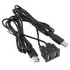 150CM Car Dash USB Panel Extension Adapter Cable for Audio Connection with Dual USB A Type Male Connectors view 1