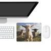 Cute Goat Mouse Pad for Office, Leather Mouse Mat with Non-Slip Base, Waterproof Desk Pad Protector for Home, Personalized Mouses Mat for Travel, Outdoor, 10" X 8" view 3