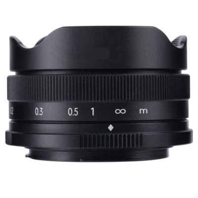 Compatible for Fuji XF M43 Sony E Canon EOS M 10mm F5.6 APS-C Fisheye Manual Focus Prime Lens Ultra-Wide Mirrorless(Sony E-Mount(APS-C))