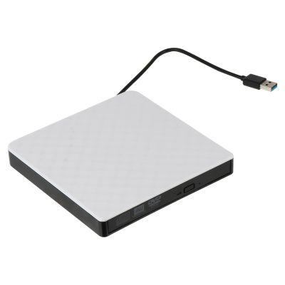 Alipis External DVD Burner and CD Drive USB 3.0 Ultra Portable Optical Drive Compatible with Laptop and Desktop Computers White