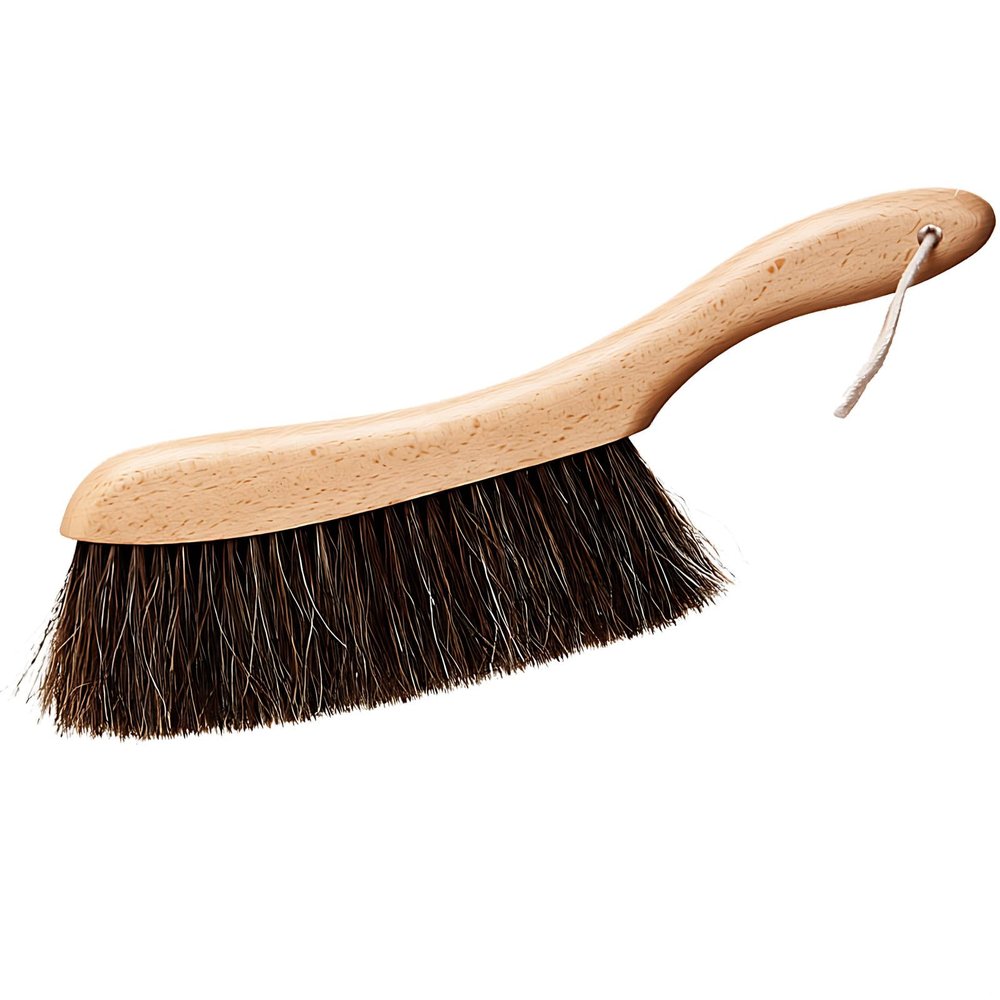 byepica Horsehair Brush for Bed Cleaning, 13.4 in Handle, Dry Use, Natural Bristles, Beech Wood