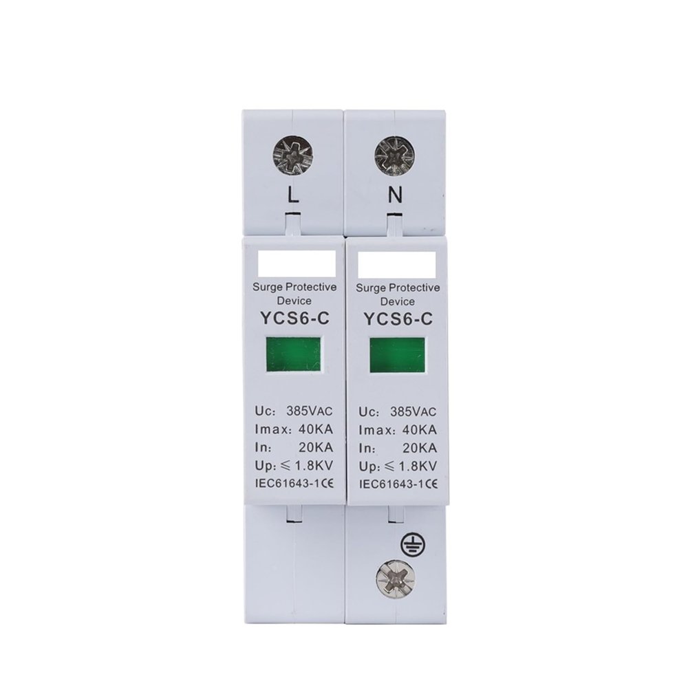 AC 2P House Surge Protector Protection Protective Low-Voltage Arrester Device 20KA-40KA 385V