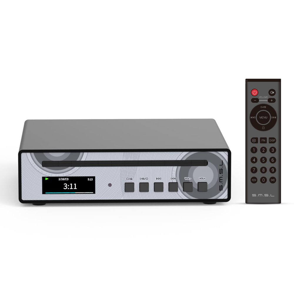 SMSL VMV PL100PRO HiFi CD Player for Home, Car CD Player, Dual CS43131 Chip MQA Decoding CD Transport, RCA/XLR Balanced/ 3.5mm/4.4mm Balanced Headphone/Optical/Coaxial Digital Output Preamp (Black)