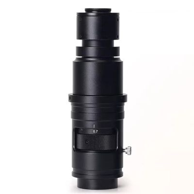 120X Microscope Camera Zoom Lens, Industrial Adjustable Monocular Eyepiece, 0.7-5X Continuous Adjustable Magnification, with C Mount, Lab Microscope Accessories