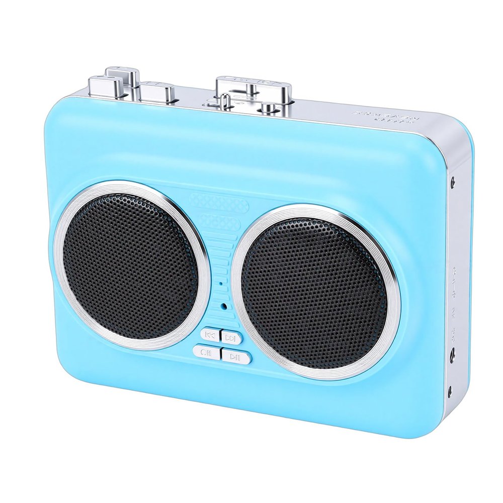 Pomya Cassette Tape Player, Convert Tapes to MP3 Format, Portable USB Cassette to MP3 Converter, Built in Dual Speakers and 3.5mm Headphone Jack, Headphone