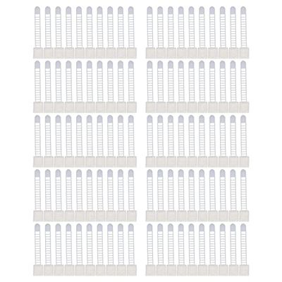100Pcs Adhesive Cable Management Clips, Adjustable Nylon Strap Ties with Strong Self Adhesive Backing, Reusable Wire Clamps Organizer for Office Home Car Electronics (White)