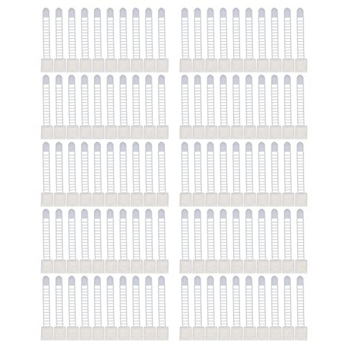 100Pcs Adhesive Cable Management Clips, Adjustable Nylon Strap Ties with Strong Self Adhesive Backing, Reusable Wire Clamps Organizer for Office Home Car Electronics (White)