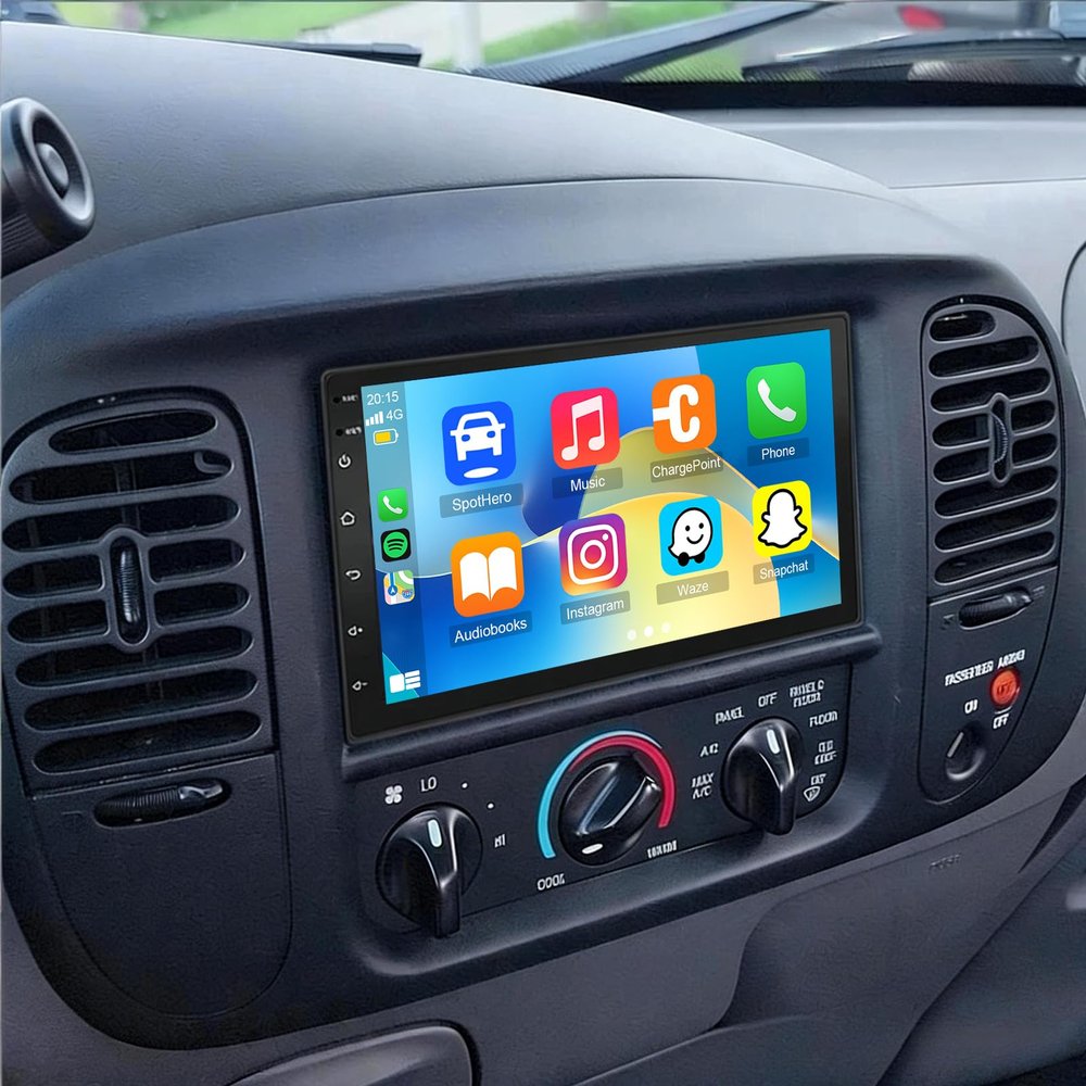 Android 15 Double Din Car Stereo Radio for Ford F150 1997-2004 with Wireless Carplay Android Auto 9 in Touchscreen for F150 Car Stereo GPS Bluetooth WiFi FM RDS DSP SWC-2+64G