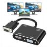 3.5mm Audio and VGA to HDMI-Compatible + Dual Monitor 1-in 2-Out Display Adapter,Compatible for Laptop Desktop PC view 2