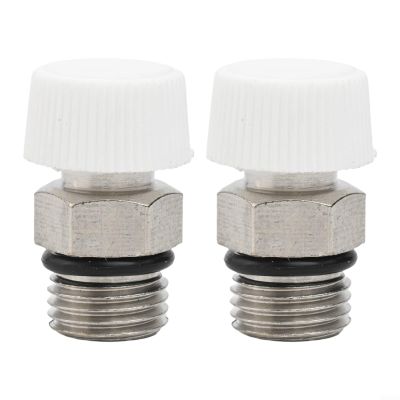 2-Pack Manual Radiator Air Vent Valve with Male Thread, Nickel-Plated Brass Bleeder Valve for Heating Systems, /8-Inch Size, Silver Finish(45661)