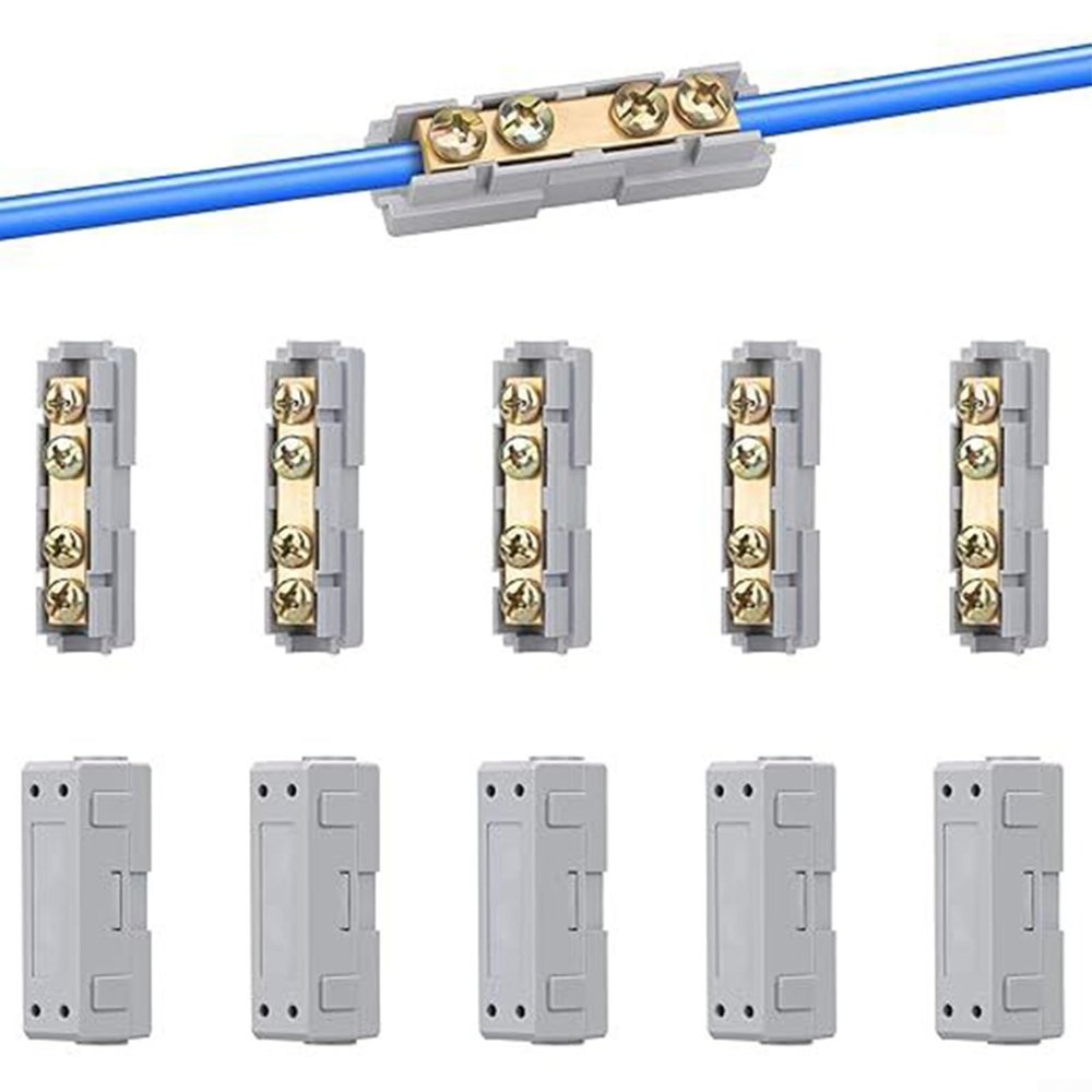 10 AWG Brass Electrical Connector Kit with ABS Insulated Protective Covers, 60A/80A Quick Connect Terminal for Marine, Automotive & High-Power Wiring Applications, Pack(60A)