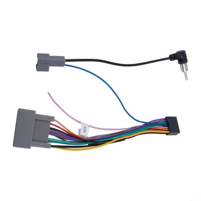 16-Pin Car Stereo Wiring Harness Adapter for Aftermarket Car Audio For DVD Player  -and-Play Vehicle-Specific Navigation Power Cable, ABS Material, Color-Coded Installation (No