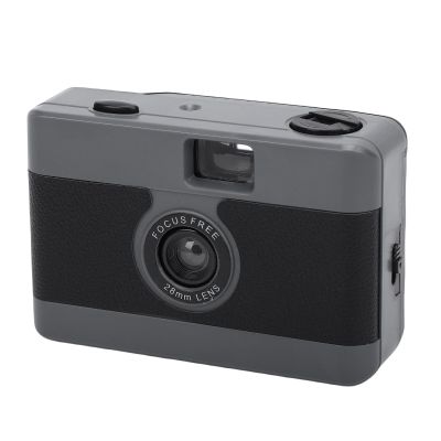 Dpofirs Vintage 35mm Film Camera, Reusable Camera Built in Flash Manual Focus 28MM f/8 Lens for Travel Photography and Creative Shots (Black)