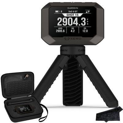 Garmin Xero C2 Ballistic Chronograph | Compact Reliable Chronograph Tracks Up to 10 Shots Per Second, Instant Readings from 100-5000 FPS with Tripod and Siganture Series Case Bundle