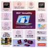 Lenovo IdeaPad 5 2-in-1 Laptop, 16" WUXGA Touchscreen, AMD Ryzen 7 8845HS, 16GB RAM, 512GB SSD, AMD Radeon Graphics, Backlit KB, Wi-Fi6, FP Reader, Win11, Luna Grey, w/2TB USB Drive, W/GaLiMu view 2