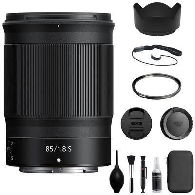 Nikon NIKKOR Z 85mm f/1.8 S Lens Compatible with Z Mount (Full Frame) Bundle with 67mm UV Filter + Lens Cap Keeper + Deluxe Cleaning Kit + Cleaning Cloth (5 Items)