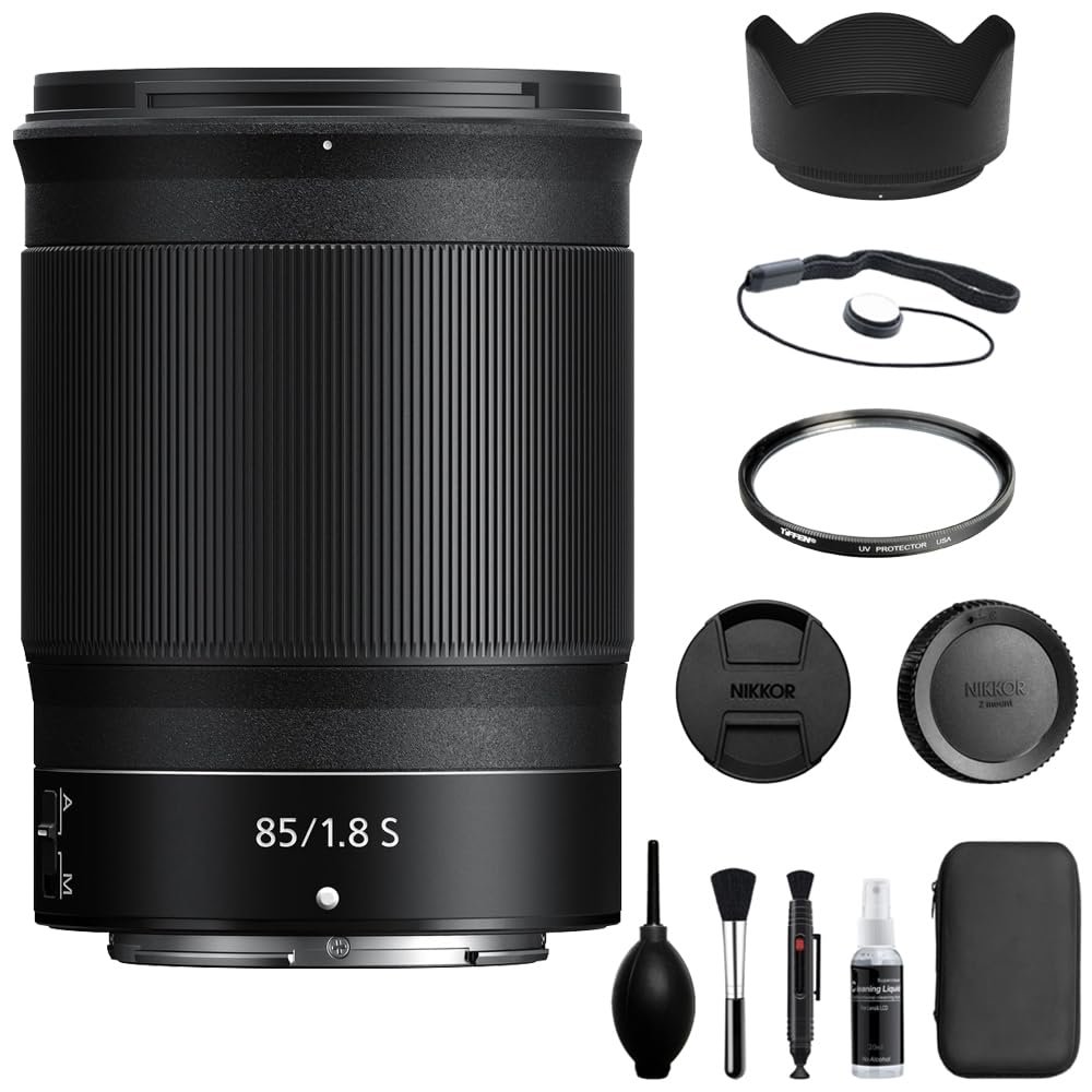 Nikon NIKKOR Z 85mm f/1.8 S Lens Compatible with Z Mount (Full Frame) Bundle with 67mm UV Filter + Lens Cap Keeper + Deluxe Cleaning Kit + Cleaning Cloth (5 Items)
