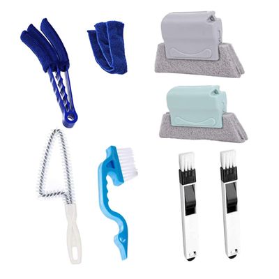 Beaupretty 8pcs Multi-Functional Cleaning Brush Kit with Corner Duster and Window Groove Brush for Air Conditioner Shutters, Keyboard Dusting, and Household Crevice Cleaning Tools