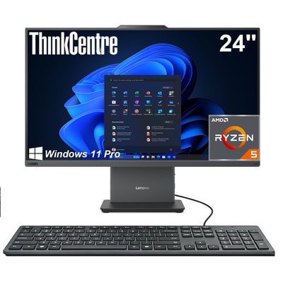 Lenovo 24" ThinkCentre All-in-One Desktop Computer  6-core AMD Ryzen 5 Processor  32GB DDR5  2TB SSD  Wi-Fi 6  HDMI in&Out  Wired KB&Mouse  Windows 11 Pro