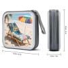 VstaDank Denim Print Patchwork Style CD Case Portable Zipper CD Case 40 Capacity Hard Plastic DVD Cases Holder Large Storage Disc Wallet Bag for Car Home Travel DVD Collection Bag view 2