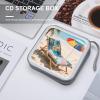 VstaDank Denim Print Patchwork Style CD Case Portable Zipper CD Case 40 Capacity Hard Plastic DVD Cases Holder Large Storage Disc Wallet Bag for Car Home Travel DVD Collection Bag view 4