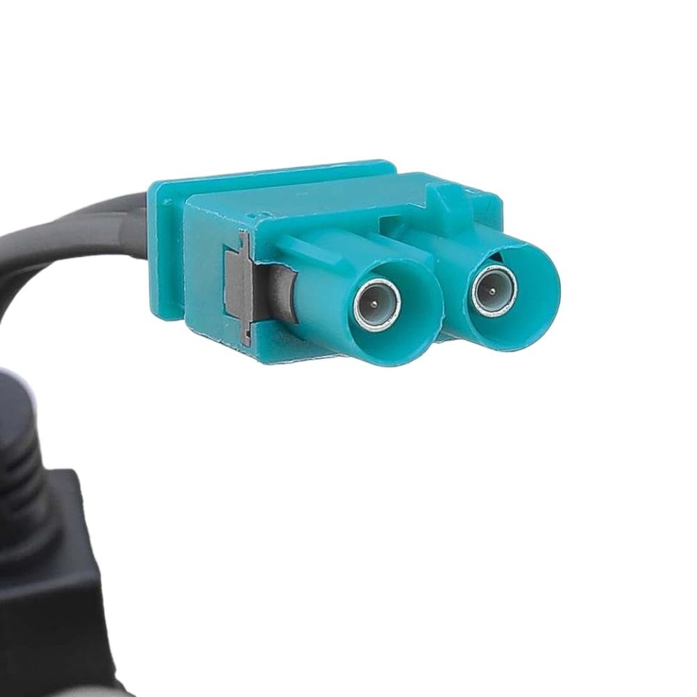 FM Radio Adapter with Amplifier, Double FAKRA to DIN Converter for Automotive Audio Systems