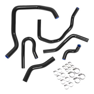 ALMULOO Radiator Hose Compatible with 1992-2000 Honda Civic 1.6l Sohc D15 D16 EG EK 6PCS Silicone Black