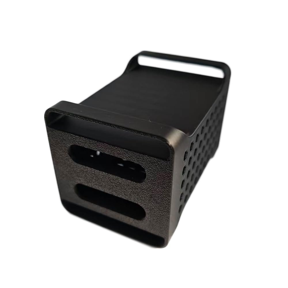 3D-Printed Matte Black Solid State Drive Stand for Samsung T9 SSD Holder BracketSecure Storage Case with Slide-Out Cover, Cooling Vents & Type-C Cable Slot (Two Slots)
