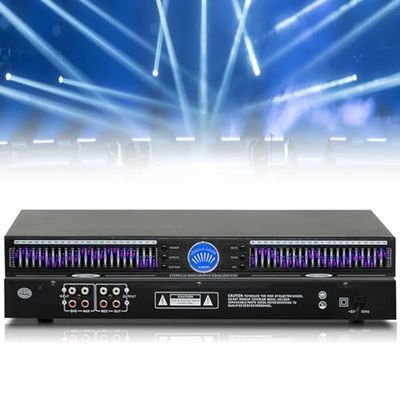 22-Band Portable Audio Equalizer, Professional Stereo Rack Mount with Dual Channel, Automatic Noise Reduction for Home, Studio, Performance & Stage Use