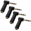 UCCKEYI 4-Piece 1/4" (6.35mm) TRS Stereo Right-Angle Audio Adapter Kit  Male-to-Female, Space-Saving Angle, Professional-Grade Contacts view 1