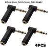 UCCKEYI 4-Piece 1/4" (6.35mm) TRS Stereo Right-Angle Audio Adapter Kit  Male-to-Female, Space-Saving Angle, Professional-Grade Contacts view 2