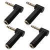 UCCKEYI 4-Piece 1/4" (6.35mm) TRS Stereo Right-Angle Audio Adapter Kit  Male-to-Female, Space-Saving Angle, Professional-Grade Contacts view 3