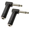 UCCKEYI 2X 90 1/4" (6.35mm) TS Mono Male-to-Female Right-Angle Adapter Professional Audio Interconnect, EMI-Shielded, Compact Form Factor view 1