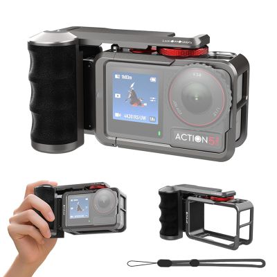 SZZCNOX Handle Grip Kit for DJI DJI Osmo Action 5 Pro/4/3 with Cage, Metal Street Photography Handle Set for DJI Osmo Action 5 Pro/4/3 Camera, with Magnetic Adapter Mount, Cold Shoe, Shutter Button