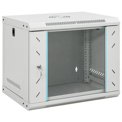 9U Wall Mounted Network Cabinet 19" IP20 (Grey,20.9" x 15.7" x 11.8")