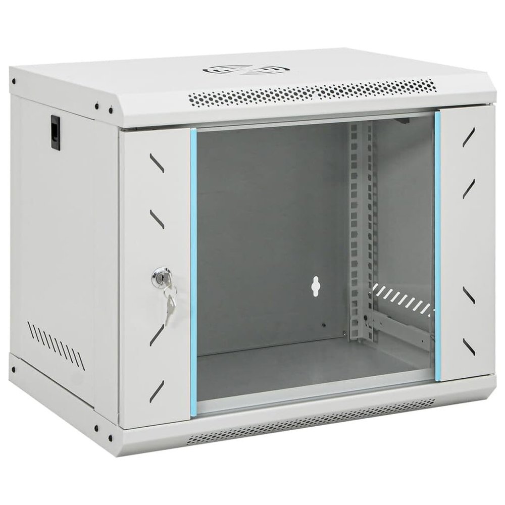 9U Wall Mounted Network Cabinet 19" IP20 (Grey,20.9" x 15.7" x 11.8")