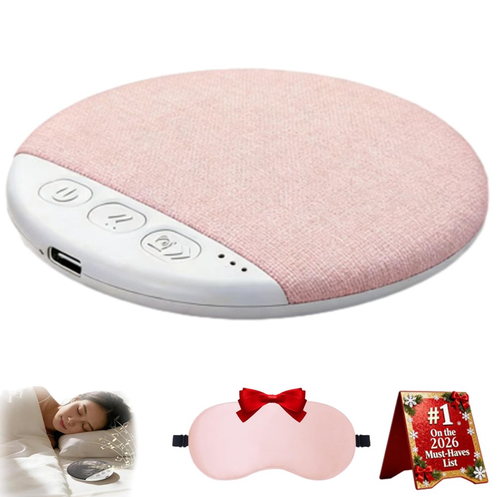 Sleep Speaker Under Pillow, Bone Conduction Pillow Speaker, Ultra-Thin Bluetooth Pillows Speakers with White Noise Sound, Volume Control & Auto-Off Timer
