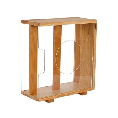 tanyunji001 CD Storage Rack, Vinyl Record Storage Holder, LP Box with Solid Wood Frame(Natural)